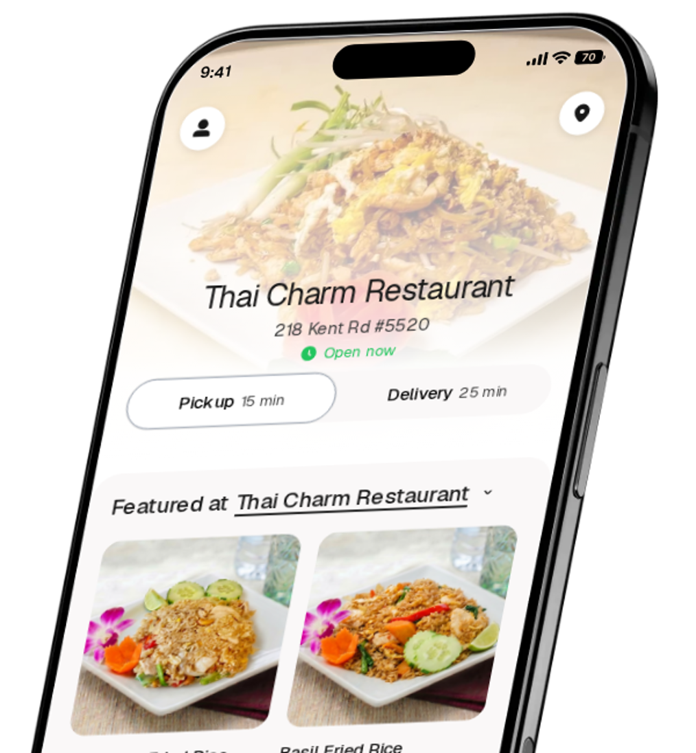 Thai Charm Restaurant app preview